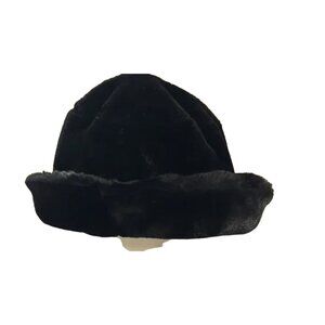 GREVI FIRENZE BLACK FAUX FUR HAT MADE IN ITALY EXCELLENT CONDITION VINTAGE